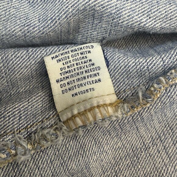 Hollister Y2K Denim Jacket Distressed Graffiti Women’s Small - Picture 9 of 11